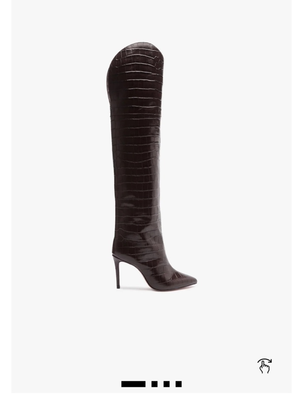 SCHUTZ Maryana Over the Knee Boot - Chocolate Brown Croc